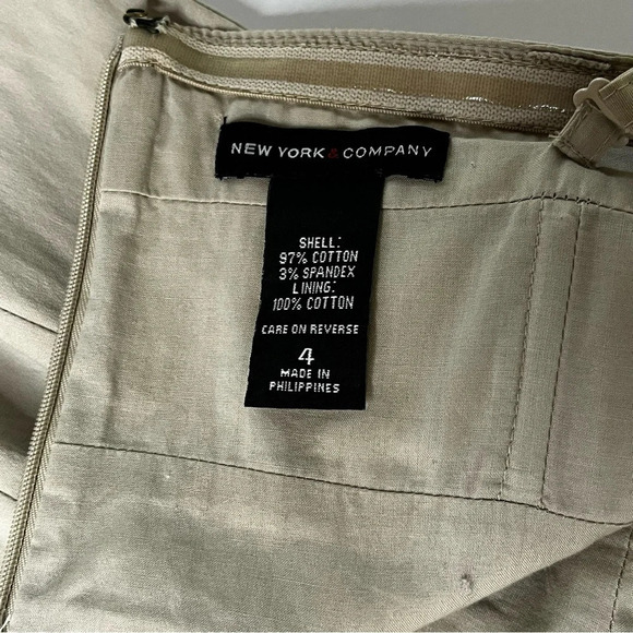 New York and Co, Strapless Mini Dress, With Pockets Kakhi,  Size 4 - Picture 7 of 8